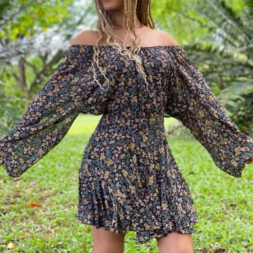 Open Back Floral Mini Dress